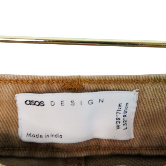 ASOS Men's Tan Brown Jeans Size W 28 L 32 - Picture 4 of 5